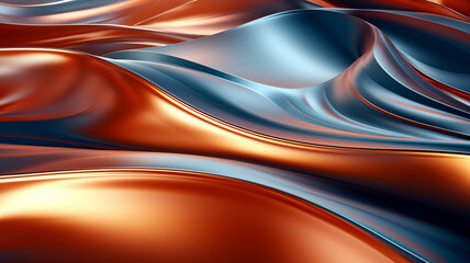 Abstract background with smooth wavy lines in orange and blue colors. Background for elegant design cover or fantasy composition. Design element.