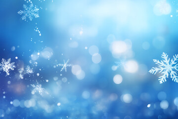 Winter background. Holiday glowing backdrop. Defocused background with blinking stars. Blurred bokeh - obrazy, fototapety, plakaty