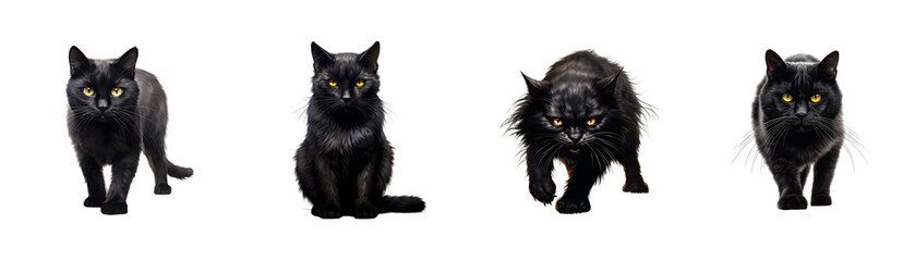 collection Spooky scary Halloween  Evil black cat
