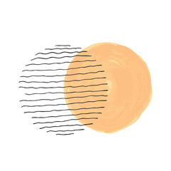 Round abstract background with watercolor element. Modern vector illustration. Templates, posters, icons for social networks.