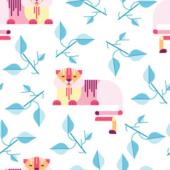 tigers seamless pattern © Tselinka777