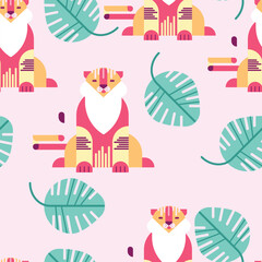 tigers seamless pattern © Tselinka777
