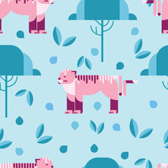 tigers seamless pattern © Tselinka777