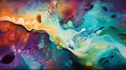 Fluid Art Painting, Rich Oil Paint Colors