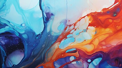 Marbled Acrylic Oil Paint Artistry, Color Exploration