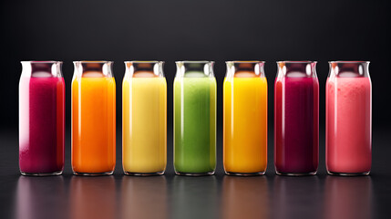 Healthy fruit and vegetable smoothies - obrazy, fototapety, plakaty