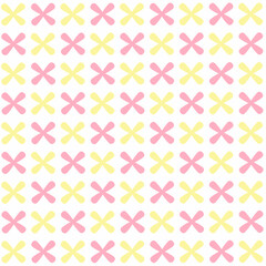 Flowers background pattern with colorful repeating cross-like flowers