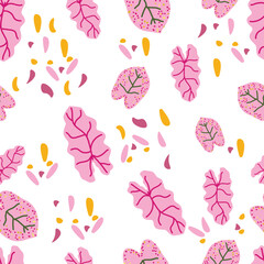 tropical leaves seamless pattern