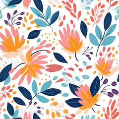 Natural illustration floral pattern insanely details AI Generated