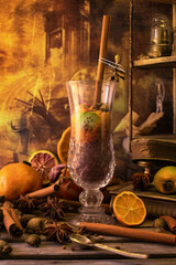 Mystical empowering idea of fresh smoothie, AI Generated