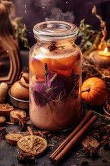 Mystical empowering idea of fresh smoothie, AI Generated