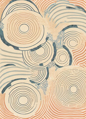 abstract background pattern with circles in ukiyo-e style