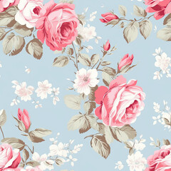 Vintage Roses Romantic and nostalgic patterns featuring roses in soft hues vector art AI Generated