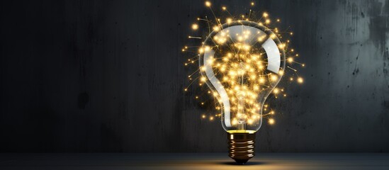Illuminating concept on blackboard