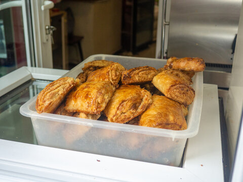 Food stall. Kada on the counter. Sweet food kada Georgian sweetness. Local business.