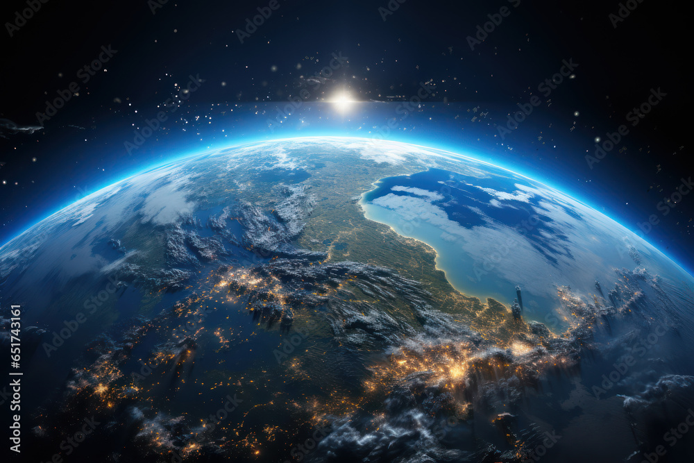 Canvas Prints a view of earth from space, reminding us of our place in the vast cosmic expanse. generative ai.