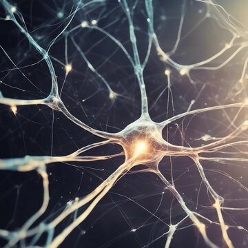 close up lose up of dentrite,nerve cell,branching electric transmission activity