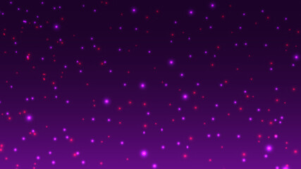 Abstract glowing purple and red dots particles glitter vintage lights on background.