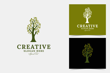 Creative tree logo vector design, perfect for company logo or branding.