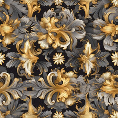 Historical and traditional patterns and motifs seamless pattern, AI Generated
