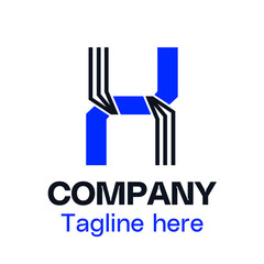 h letter logodesign for company