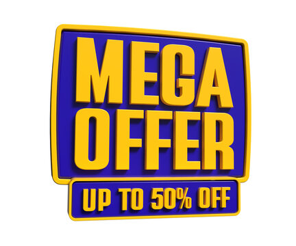 mega offer up to 50% off, discount 3d sale