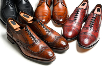 Classic men's dress shoes on a white background
