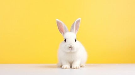 cute animal pet rabbit or bunny smiling and laughing isolated with copy space for easter background, rabbit, animal, pet, cute, fur, ear, mammal, background, celebration, generate by AI