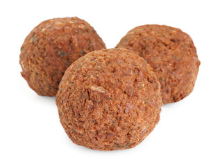 Delicious falafel balls on white background. Vegan meat products