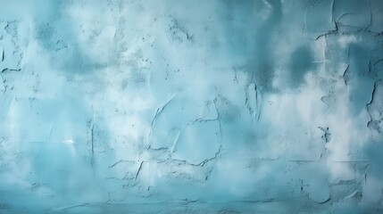 A light blue and cyan plaster wall texture, rough and old. Generative AI. 