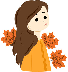 girl with autumn leaves