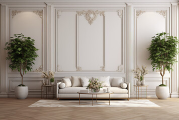 a blank wallpaper in living room with plant 
