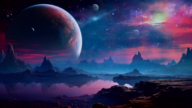 galaxy space planet video background looping scenery live wallpaper quality 4k