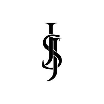 jsj typography letter monogram logo design
