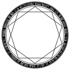 魔法陣素材ベクター、ルーン文字使用