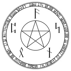 魔法陣素材ベクター、ルーン文字使用