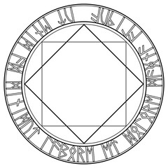 魔法陣素材ベクター、ルーン文字使用