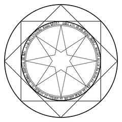 魔法陣素材ベクター、ルーン文字使用