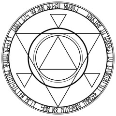 魔法陣素材ベクター、ルーン文字使用