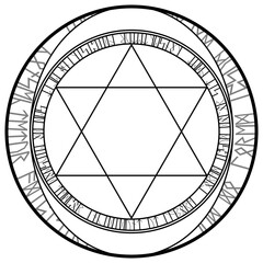 魔法陣素材ベクター、ルーン文字使用