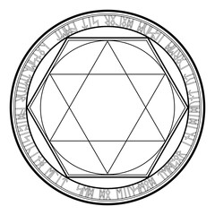 魔法陣素材ベクター、ルーン文字使用