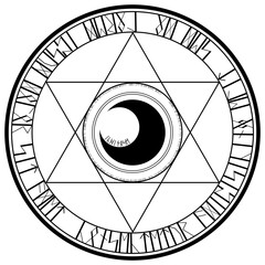 魔法陣素材ベクター、ルーン文字使用