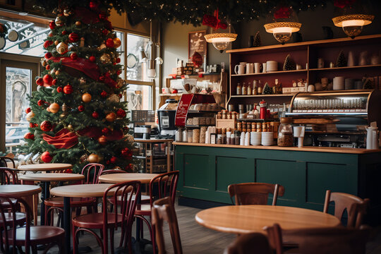 Christmas Decoration Coffee Shop: A Modern Oasis of Cozy Seating and Aromatic Blends
