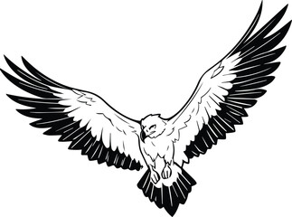 vulture Flying Logo Monochrome Design Style