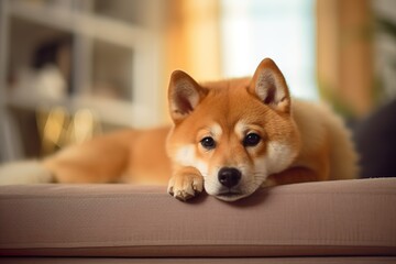 リビングでくつろぐ柴犬01