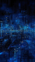 Technology circuit board background blue light, Generative AI