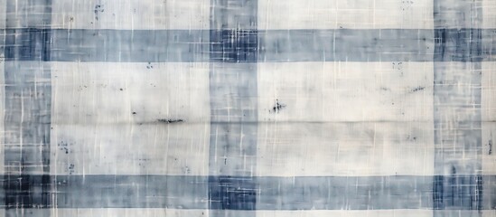 Block printed rustic texture on a seamless linen background with a Provence blue gray hue evoking a shabby chic aesthetic The old woven flax fabric creates a blurred vintage feel while the a