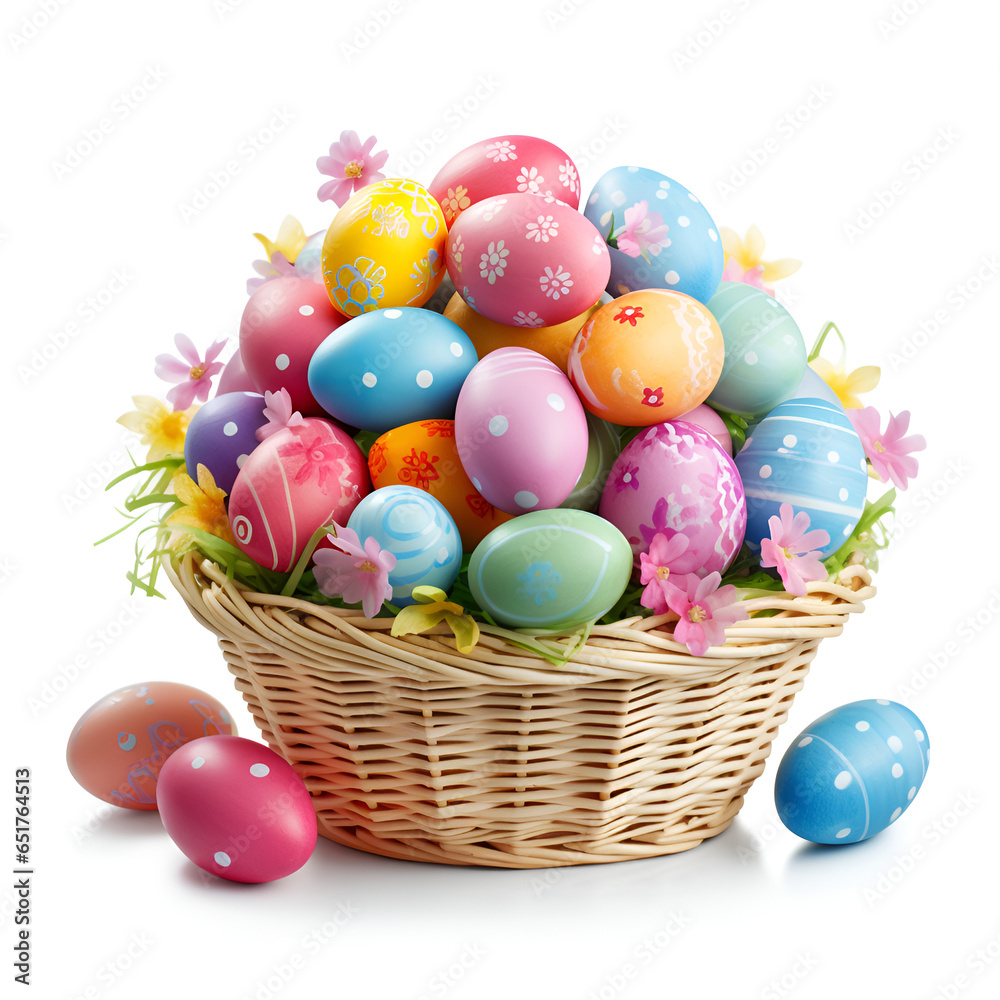 Wall mural easter eggs in basket