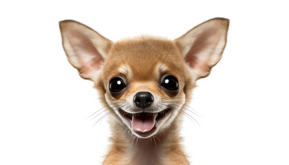 chihuahua puppy isolated on transparent background cutout