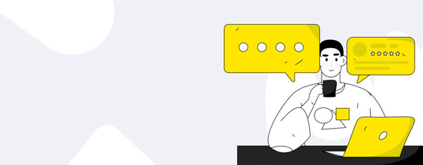 Business work characters flat vector concept operation hand drawn illustration